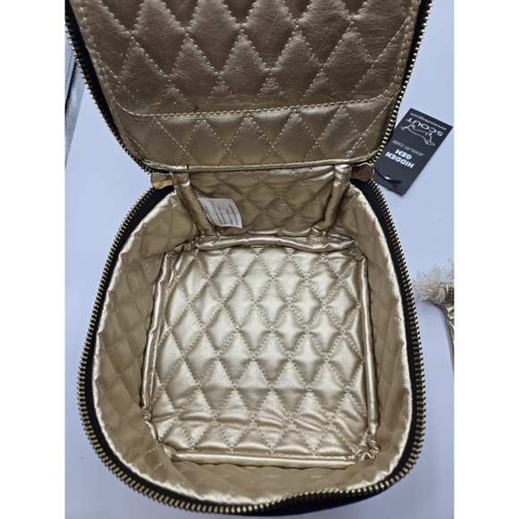 Scout Bags Perfect Gem Square Jewelry Case Zipper Navy Velvet W/ 3 Extra Pouches - Picture 6 of 11